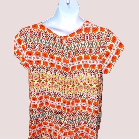 Cynthia Rowley orange and blue print top! - Picture 6 of 8